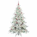 vidaXL Umelý Sklápací Vianočný Stromček Biela 210 cm PVC a oceľ