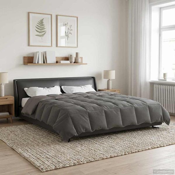 vidaXL Prikrývka na celý rok Svetlosivá 220 x 240 cm Mikrovlákno
