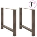 vidaXL Nohy k jedálenskému stolu, prírodná oceľ, 2 ks, 100 x (72-73) cm, oceľ