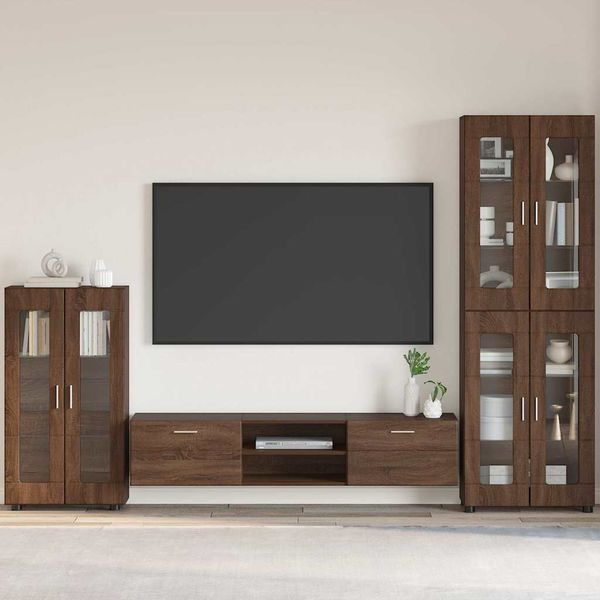 vidaXL Servírovacia skriňa FLORIN Hnedý dub 55,5 x 29 x 100 cm