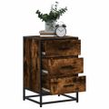 vidaXL Nočný stolík dymový dub 40x34,5x60 cm kompozitné drevo+kov