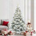vidaXL Umelý vianočný stromček s 300 LED-i Biela 210 cm PE a PVC