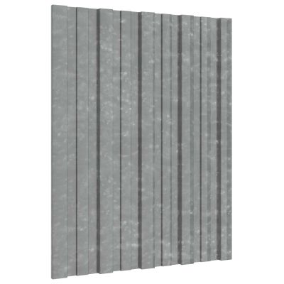 vidaXL Strešný panel 36 pcs Strieborná 60 x 45 cm Pozinkovaná oceľ