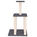 vidaXL Škrabadlo pre mačky so sisalovými stĺpikmi tmavosivé 85,5 cm
