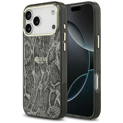 Ochranné puzdro Guess Python Pattern MagSafe pre iPhone 17 Pro Max čierne