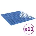 vidaXL Mozaiková dlažba 11 ks 50 x 50 cm Modrá Sklo