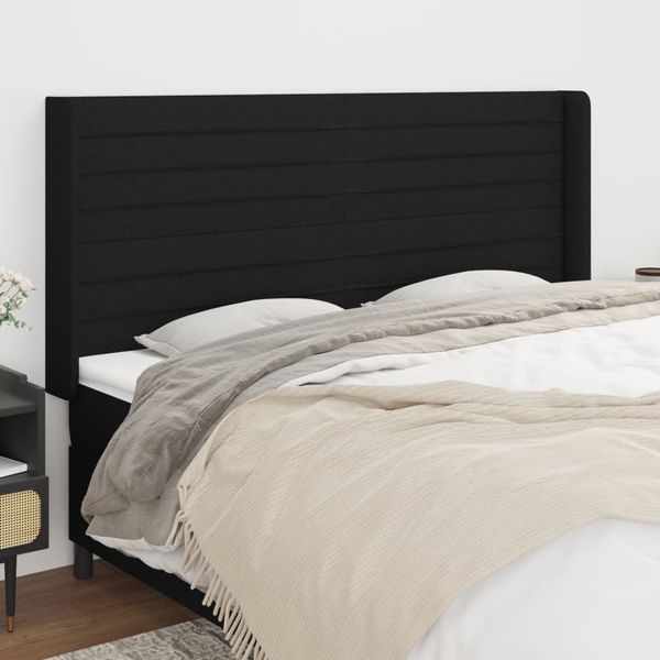 vidaXL Čelo postele so záhybmi čierne 203x16x118/128 cm látka