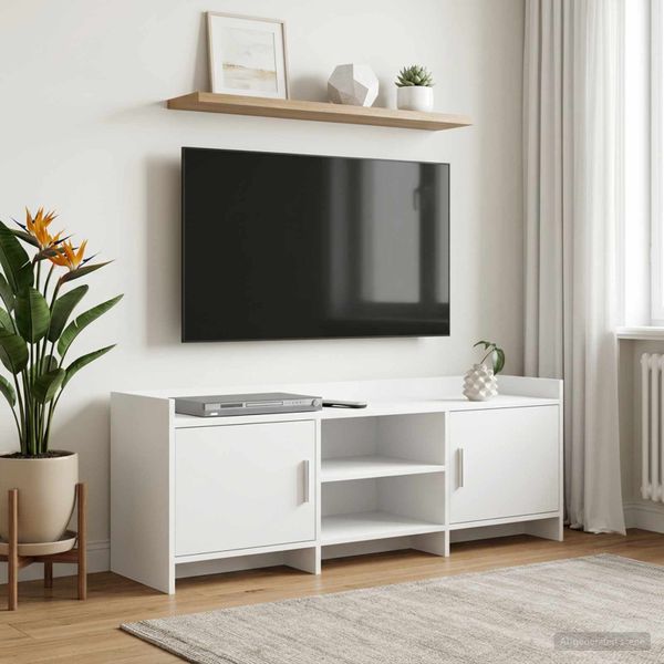 vidaXL TV skrinka 130 x 33 x 47 cm Biela Kompozitné drevo