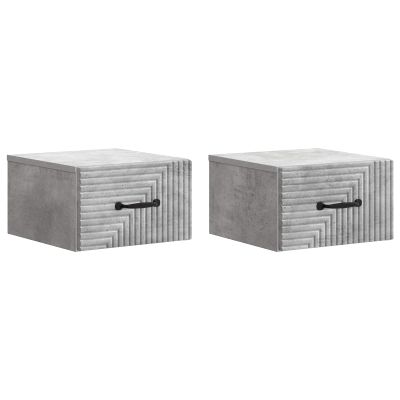vidaXL Nástenná nočná skrinka 2 pcs Betónovo sivá 34,5 x 33 x 20 cm