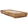 vidaXL Posteľový rám s LED Staré drevo 80 x 200 cm Kompozitné drevo
