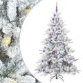 vidaXL Umelý Sklápací Vianočný Stromček Biela 180 cm PVC a oceľ