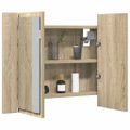 vidaXL LED kúpeľňová zrkadlová skrinka dub sonoma 60x12x45 cm akryl