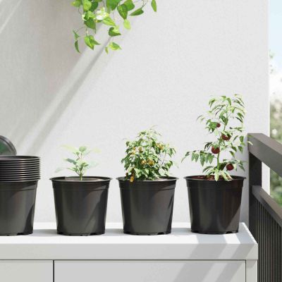 vidaXL Kvetinový kvetináč 100 pcs Čierna Ø 15 x 13 cm Plast