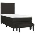 vidaXL Posteľný rám boxspring s matracom čierny 90x200 cm látka