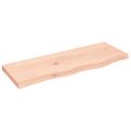 vidaXL Nástenná polica 80x30x(2-4) cm neošetrený dubový masív