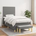 vidaXL Posteľný rám boxsping s matracom tmavosivý 80x200 cm látka