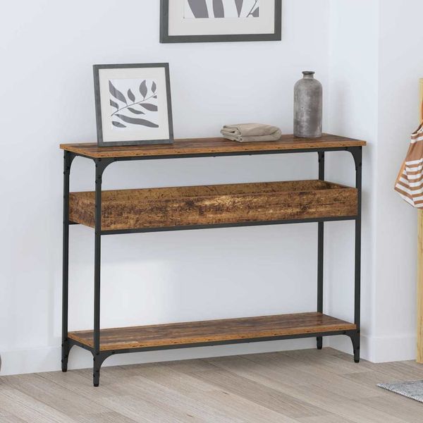 vidaXL Konzolový stôl Staré drevo 100 x 29 x 75 cm Kompozitné drevo