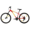 vidaXL Horský bicykel 21 rýchlostí 27,5" koleso 38 cm rám červený