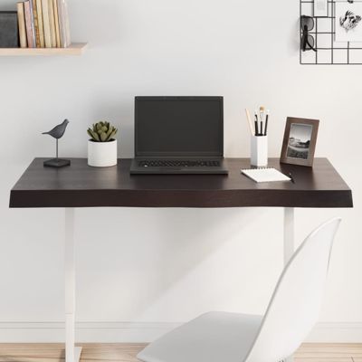 vidaXL Stolová doska tmavohnedá 100x40x(2-6)cm ošetrený masív hrany