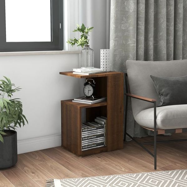 vidaXL Bočný stolík hnedý dub 36x30x56 cm spracované drevo