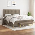 vidaXL Posteľný rám boxspring s matracom sivohned 180x200 cm látka