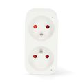 Chytrá DUO zásuvka NEDIS WIFIP141EWT /Wi-Fi/merič spotreby/16A/3680W/biela