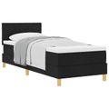 vidaXL Posteľ s pružinovým rámom s vankúšom Čierna 80 x 200 cm látka