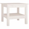vidaXL Konferenčný stolík biely 45x45x40 cm masívne borovicové drevo