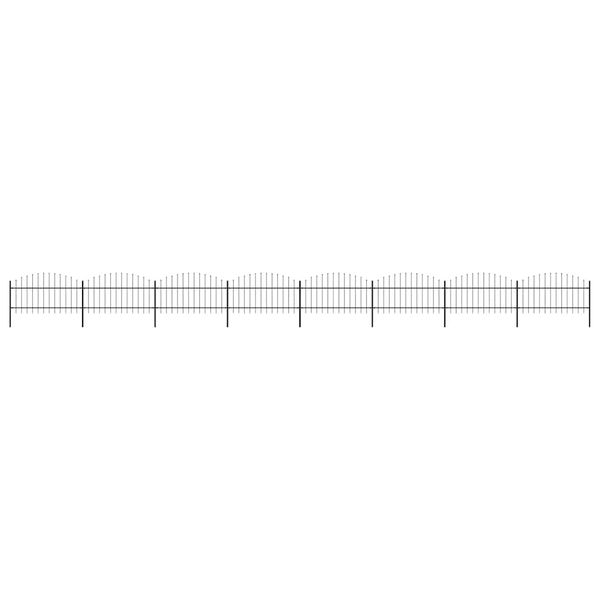 vidaXL Záhradný plot s hrotmi, oceľ (1-1,25)x13,6 m, čierny