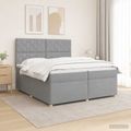 vidaXL Posteľ boxspring s matracom Svetlosivá 200 x 200 cm Látka