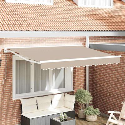 vidaXL Rám markízy Béžová 250 x 200 cm Polyester s PU povrchom