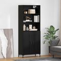 vidaXL Highboard Čierny dub 69,5 x 34 x 180 cm Kompozitné drevo