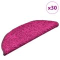 vidaXL Schodové rohože 30 ks 56x17x3 cm ružové polkruhové