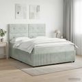 vidaXL Posteľ boxspring s matracom Svetlosivá 180 x 200 cm Zamat