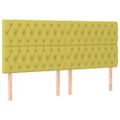 vidaXL Čelo postele s LED zelené 180x7x118/128 cm látka