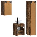 vidaXL Sada kúpeľňového nábytku 3 ks Dymový dub 33 x 34,5 x 160 cm