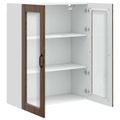 vidaXL Nástenný sklenený kabinet PORTO Hnedý dub 80 x 31 x 100 cm