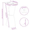 vidaXL Nohy konferenčného stolíka v tvare X, 2 ks, prírodná oceľ, 38 x (42-43) cm, oceľ