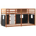 vidaXL Poschodová posteľ závesy bielo-čierna 80x200cm masívna borovica