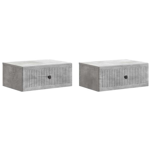 vidaXL Nočný stolík so zásuvkou 2 pcs Betónovo sivá 49 x 34,5 x 20 cm