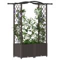 vidaXL Vyvýšený záhon s mriežkou a strechou Hnedá 125 x 40 x 138 cm PP