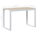 vidaXL Počítačový stôl biely a dubový 110x60x73 cm drevotrieska