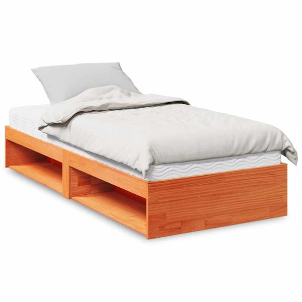 vidaXL Denná posteľ s matracom voskovohnedá 80x200 cm borovicový masív