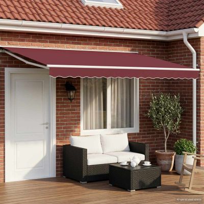 vidaXL Elektrická Retrakovateľná Markíza Burgundská a biela 4 x 2 m