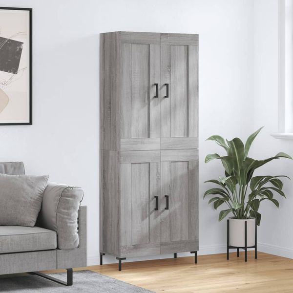 vidaXL Vysoká skrinka sivý dub sonoma 69,5x34x180 cm spracované drevo