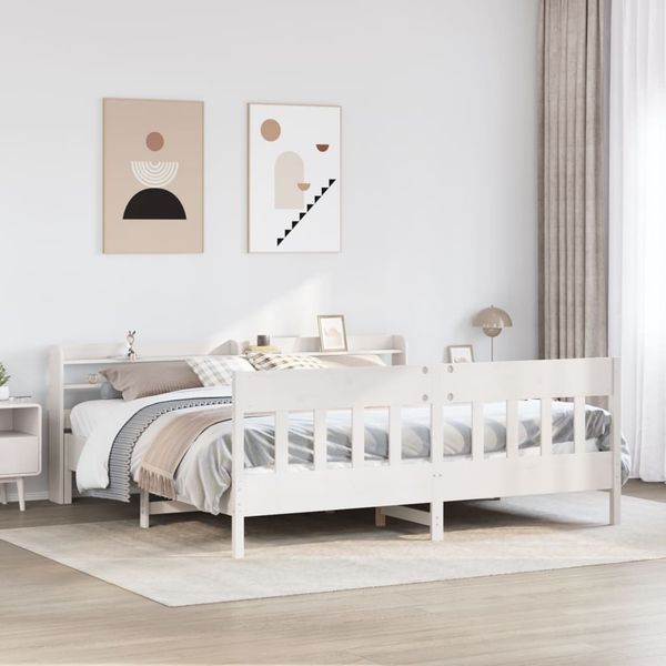 vidaXL Posteľ bez matraca biela 200x200 cm masívna borovica