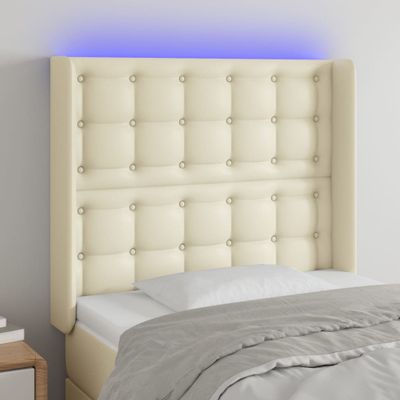 vidaXL Čelo postele krémové 103x16x118/128 cm umelá koža