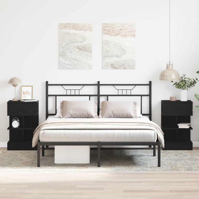 vidaXL Nočný stolík 2 pcs Čierny dub 40 x 35 x 65 cm Kompozitné drevo