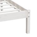 vidaXL Posteľný rám biely 75x190 cm malé jednolôžko masívne drevo