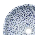 vidaXL Umývadlo na dosku bielo-modré okrúhle Φ41x14 cm keramické